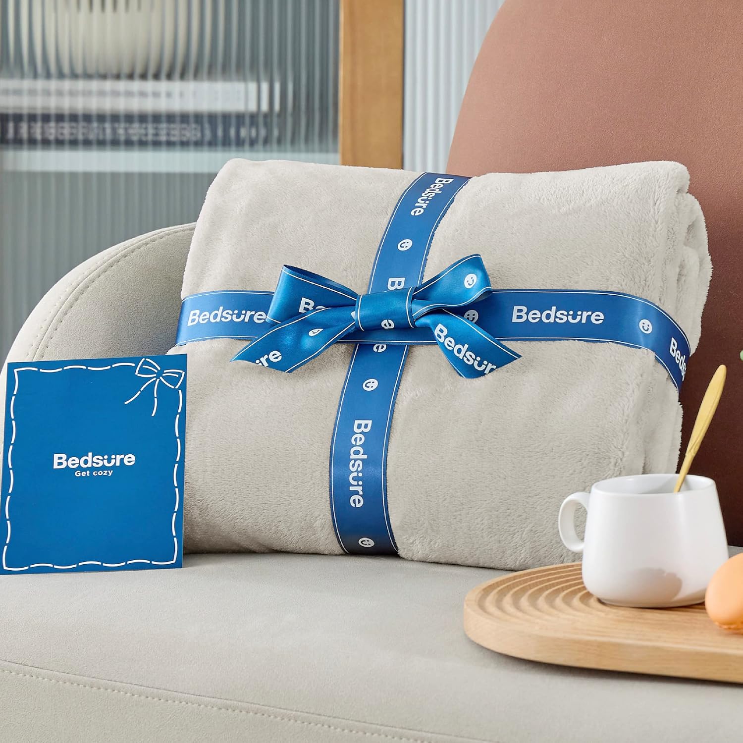 Bedsure GentleSoft Fleece Throw Blanket - XL 300GSM Plush & Cozy for Bed, Sofa, Travel | 50x70 Inches