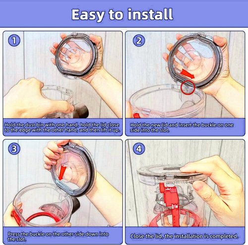 Dust Bin Lid Replacement Parts Compatible for Dyson Vacuum Cleaner V7 V8 Models Dust Bin Door Parts Dirt Cup Lid Dust Bucket Cover Dust Box Lid Dust Collector V8 Animal Vacuum Replacement Parts