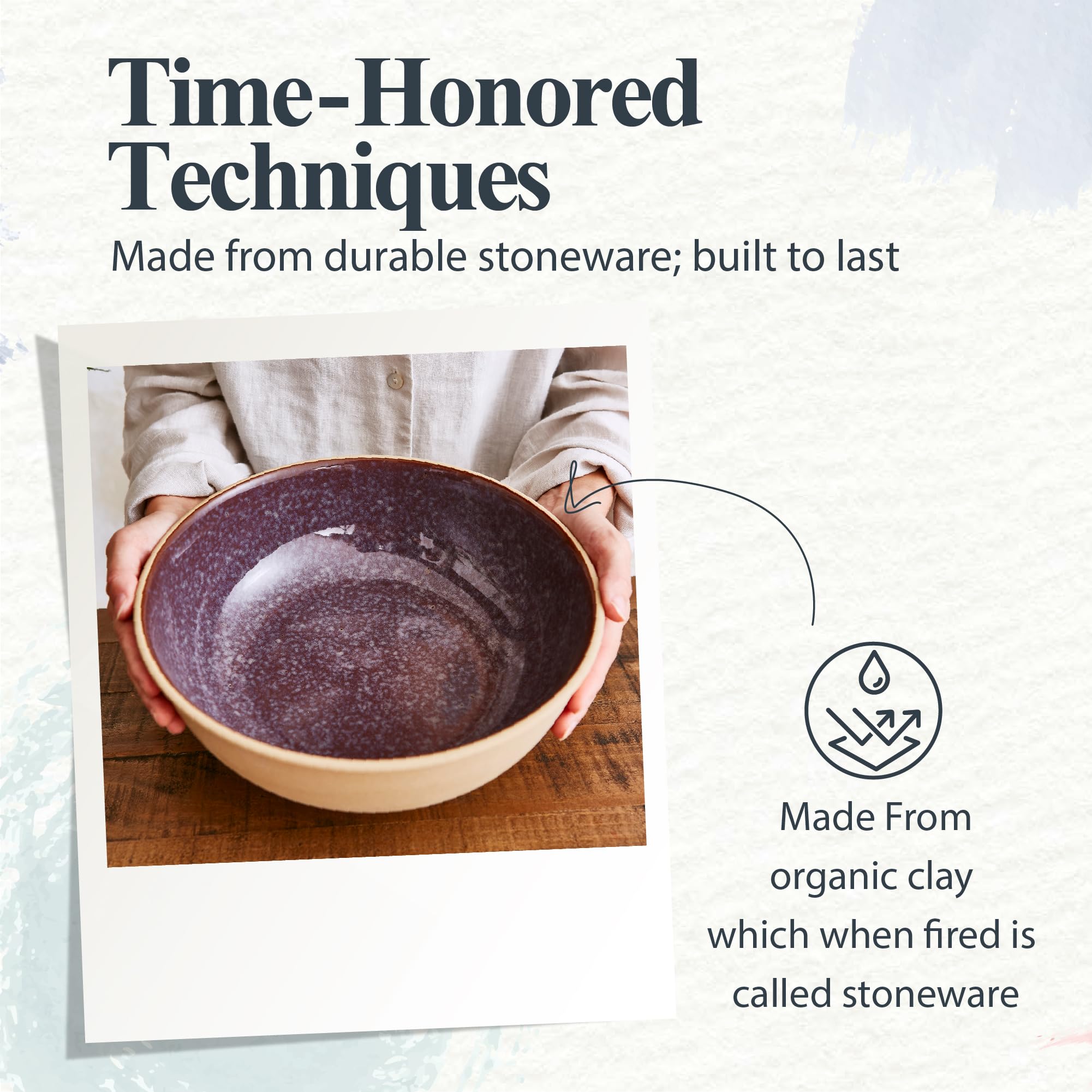 Portmeirion Minerals Medium Serving Bowl Amethyst | 10 inch Ceramic Serving Platter made from Stoneware | Dishwasher, Microwave, Freezer, and Oven Safe | Perfect for Kitchen Entertainment