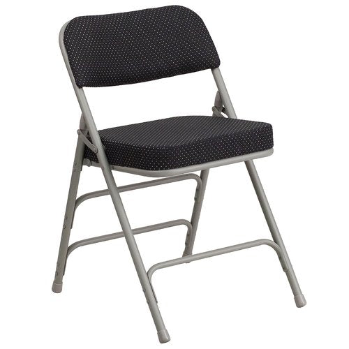 Flash Furniture Hercules Series Premium Curved Triple Braced & Double Hinged Burgundy Fabric Metal Folding Chair