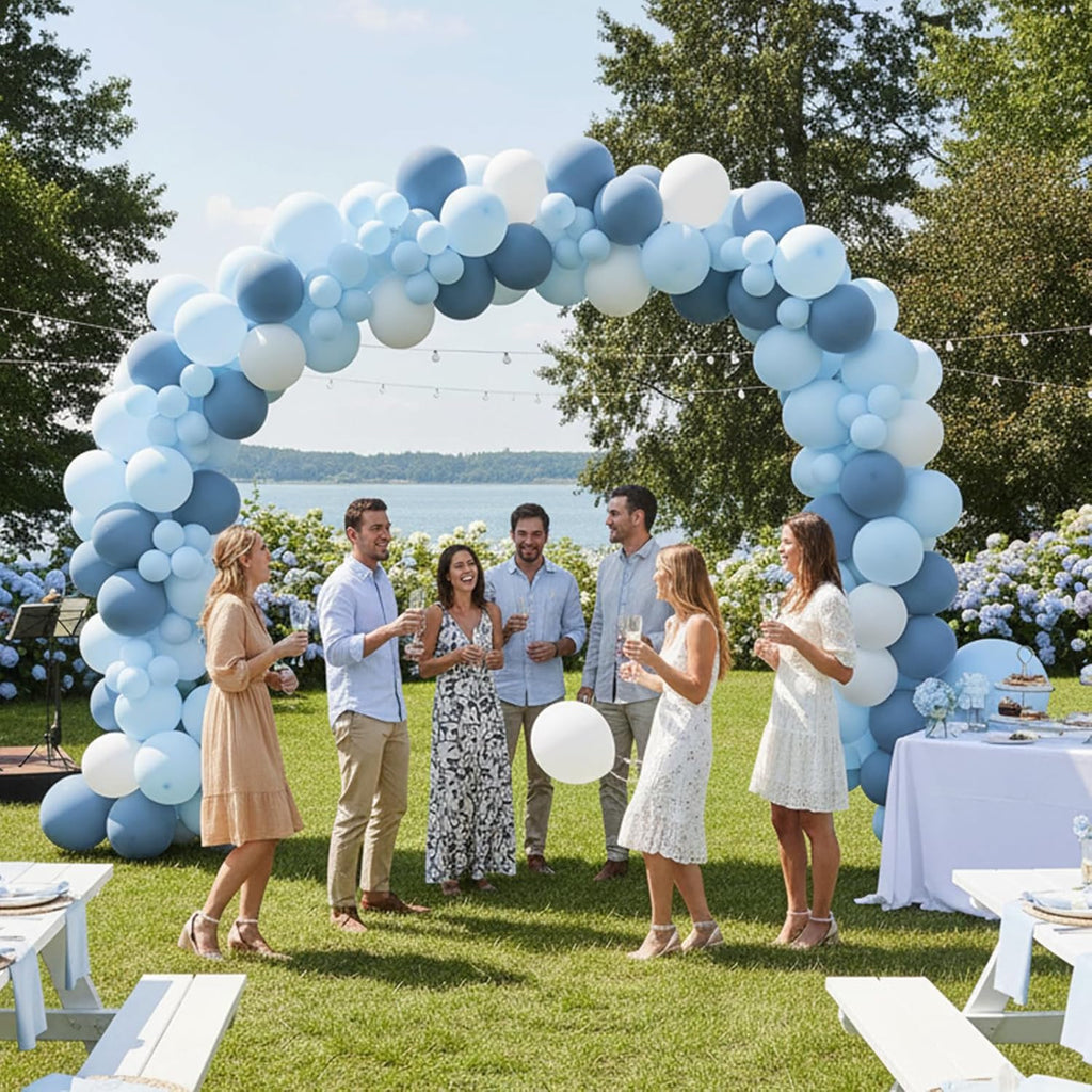 RUBFAC Dusty Blue Balloons - 129-Piece Latex Balloon Garland Kit for Weddings & Parties | Various Sizes 5-12 Inch