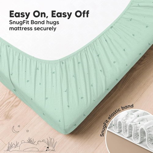 KeaBabies Fitted Crib Sheets - Soft Bamboo Viscose Cotton, 52x28 in Gender Neutral Bunnies Design