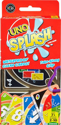 Mattel Games UNO Splash Card Game - Waterproof Cards with Portable Clip for Travel & Camping Fun