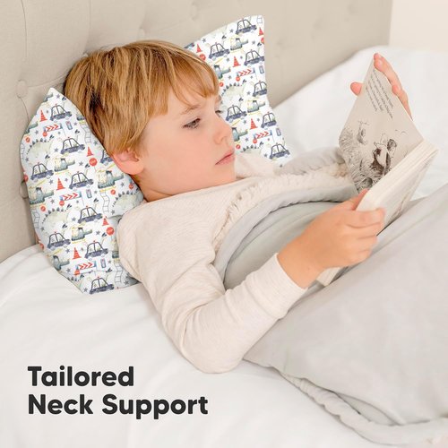 My Little Dreamy Toddler Pillow - Organic Cotton Travel Bed Pillow with Case | Soft & Breathable, 13x18, Dino Patrol for Ages 2-5
