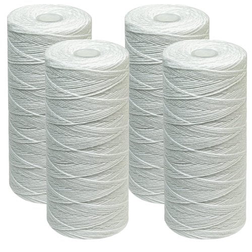 CFS – Polypropylene String Wound Water Filter Cartridges Compatible with Culligan Sediment Filter, Heavy Duty Well Water Filter Models – Whole House Replacement Filter Cartridge – 5 Micron (4 Pack)
