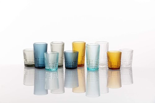 Fortessa Malcolm Iced Beverage Cocktail Glass 6 Pack, 15-Ounce, Pool Blue