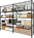 Regine Switzerland 5-Tier Metal Storage Shelving Unit - Heavy-Duty Wire Shelves for Home & Garage | 70.5" H x 59" W x 13.8" D