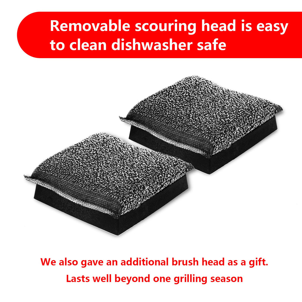 XUDAKAIXIN Bristle-Free Steam Grill Brush – No Bristle Shedding, with Replacement Head. Ultra-Safe & Efficient Cleaner for Cast Iron and Stainless Steel Outdoor Grills