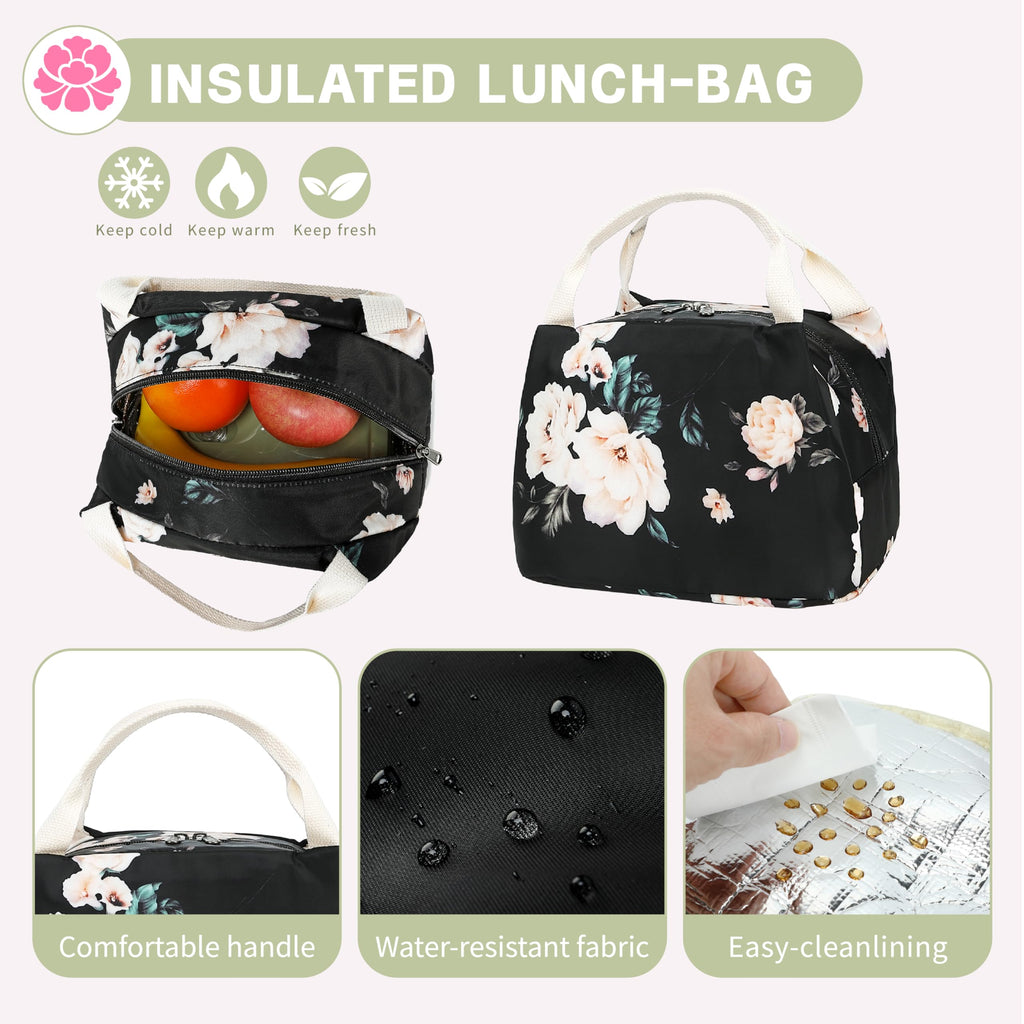 Bluboon Teens Backpack Set Girls School Backpack Lunch Box Pencil Bags Student Bookbags 3 in 1