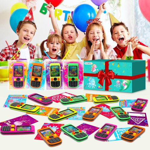 24pcs Water Games Handheld Valentines Day Cards Gifts For Kids Water Ring Game Toys With Valentine’s Greeting Cards Valentines Party Favors Classroom Exchange Gifts School Supplies Goodie Bag Bulk Toy