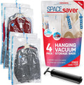 Skiennix Vacuum Storage Bags - 4 Pack Compression Bags for Clothes, Jackets & Suits | Space Saver with Hand Pump (2S & 2L)