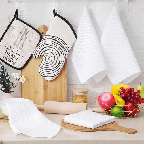 Homaxy 100% Cotton Dish Cloths - Ultra Soft & Absorbent Quick Drying Towels | 12x12 Inches, 18-Pack, White