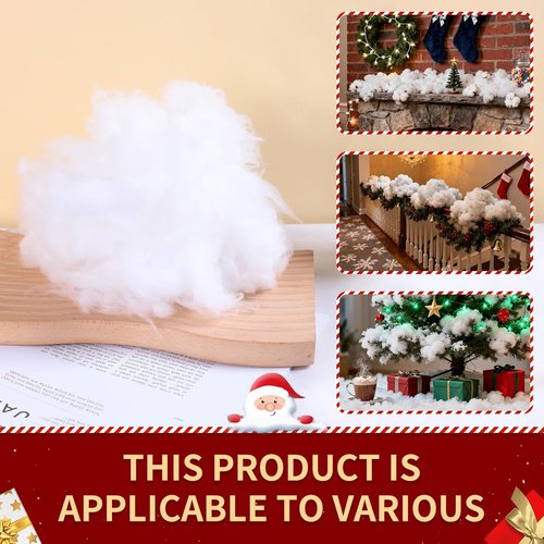 Fluffy Fake Snow by [Brand Name] - Soft, White Artificial Snow for Christmas Decor | 7 Ounce