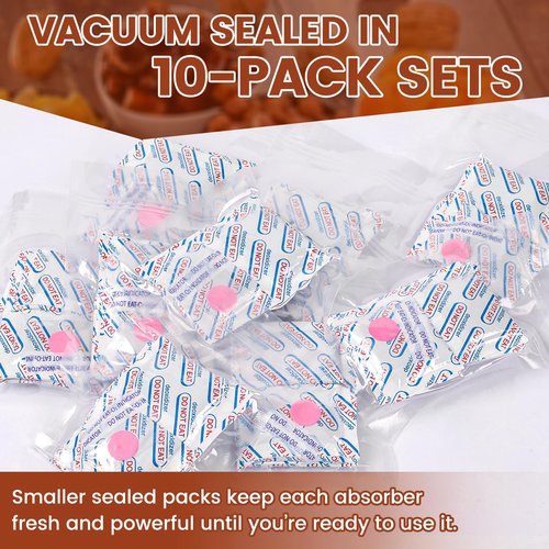 Zeefpod 400 Count 500cc Oxygen Absorbers, 10 Individually Vacuum Sealed Packs with Oxygen Indicator, Mylar Bag Food Storage, Canning Jars, Freeze Dryer Storage, Dehydrated and Preserved Foods