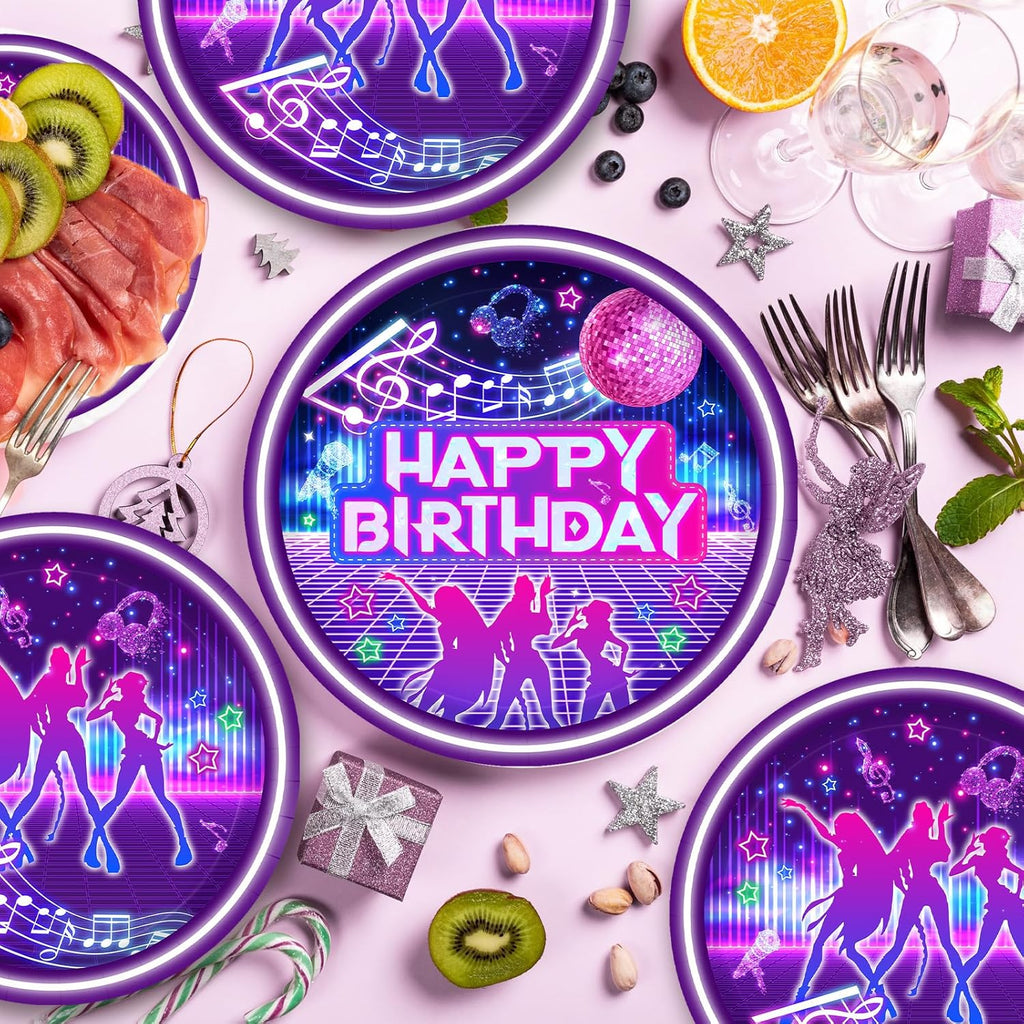 Skiennix 168-Piece K-Pop Birthday Party Set - Plates, Napkins, Cups & Cutlery for 24 Guests