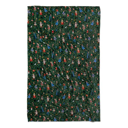 RIFLE PAPER CO. Plush Fleece Blanket | Cozy Up in This Soft Decorative Holiday Throw (Ready to Gift Packaged with a Ribbon, 50" x 80"), Nutcracker Ballet