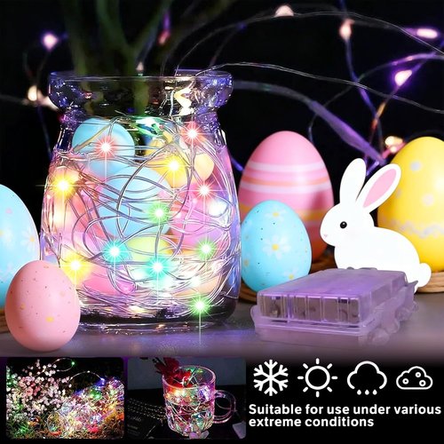 LAMPHOME 100 LED 33FT Multicolor Fairy Lights - Battery Operated with Remote & Timer for Home Decor