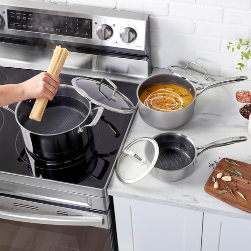 Henckels Paradigm Ceramic Pot Set - 6-Piece Stainless Steel Dual Performance Cookware