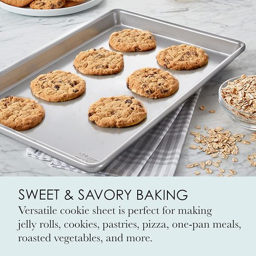Chicago Metallic Jelly Roll Pan - Uncoated Traditional Design for Baking Cookies & Pizza | 15 x 10 Inches