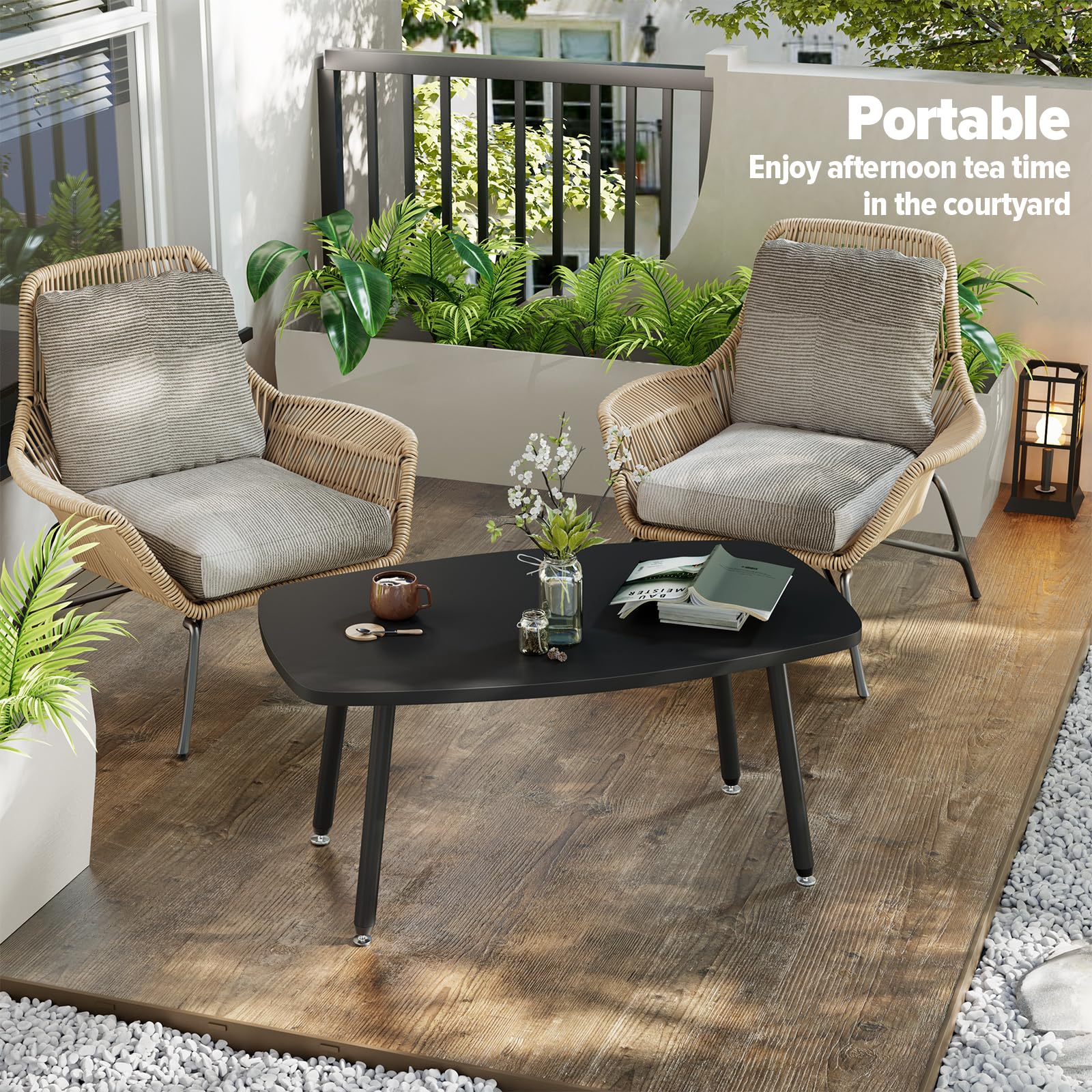 WOHOMO Folding Coffee Table White Small Coffee Tables for Living Room Portable Simple Modern Center Table for Small Spaces, No Assembly, 31.5 * 15.7 * 17.7IN, White Htp