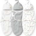 KeaBabies Organic Soft Baby Swaddles - 3-Pack Newborn Sleep Sacks with Hats | Breathable 0-6 Months