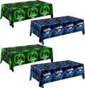 Skiennix Video Game Tablecloth - Neon Gaming Design for Boys & Girls | 4-Pack Rectangle Party Decor