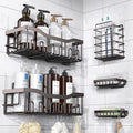 EUDELE Rustproof Stainless Steel Shower Caddy - No Drill Adhesive Organizer | XL Size, Spacious Shelves for Bathroom & Kitchen