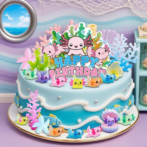 Axolotl Cake Topper Axolotl Birthday Decorations