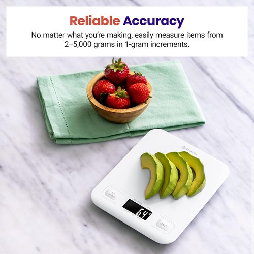 Etekcity Digital Food Kitchen Scale - Accurate Grams & Ounces Measurement for Cooking & Meal Prep | Medium White