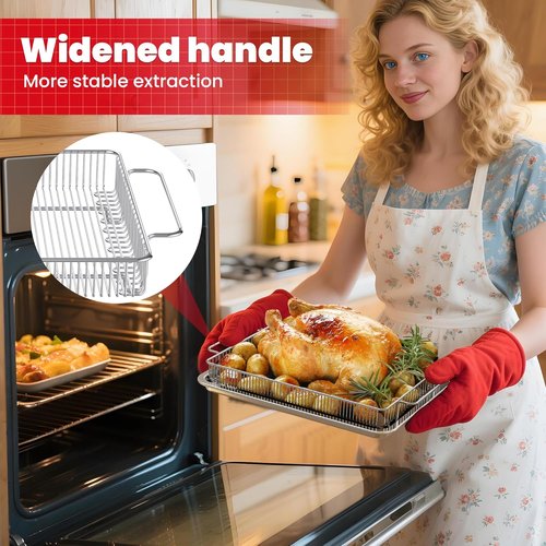 Air Fryer Basket Set by [Brand Name] - Stainless Steel Mesh Crisper Tray for Healthy Cooking | Dishwasher Safe, Fits Most Ovens