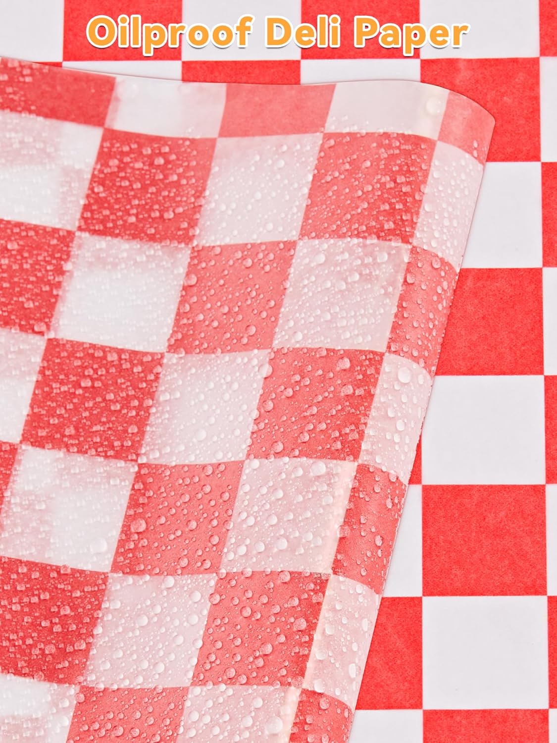SMARTAKE 12 x 12 Inches Non-Stick Wax Paper - 250 Pcs Red Plaid Hamburger Patty & Sandwich Wraps