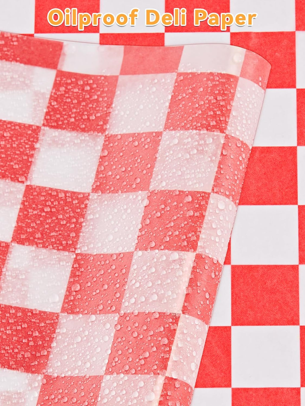 SMARTAKE Non-Stick Wax Paper - 250 Pcs 12x12 Inch Hamburger Patty & Sandwich Separators | Red Plaid