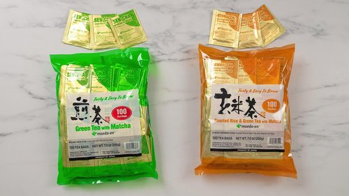 MAEDA-EN Sen-cha with Matcha Green 100 Tea Bags Powder Japanese Origin Green Tea Leaves Individually Wrapped Teabags 02386 1pk