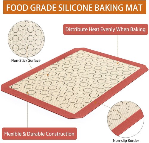 Deedro Baking Sheet Set - Stainless Steel Cookie Pan with Silicone Mats | 10 x 8 Inch, Non-Toxic, Easy Clean