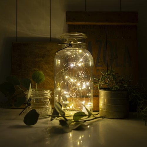 Hogg 12 Pack LED Fairy Lights - 7 ft, Centerpiece Table Decorations for Party, Small LED Lights Battery Operated, Center Pieces Decoration for Table, Battery Powered Firefly Fairylights, Warm White