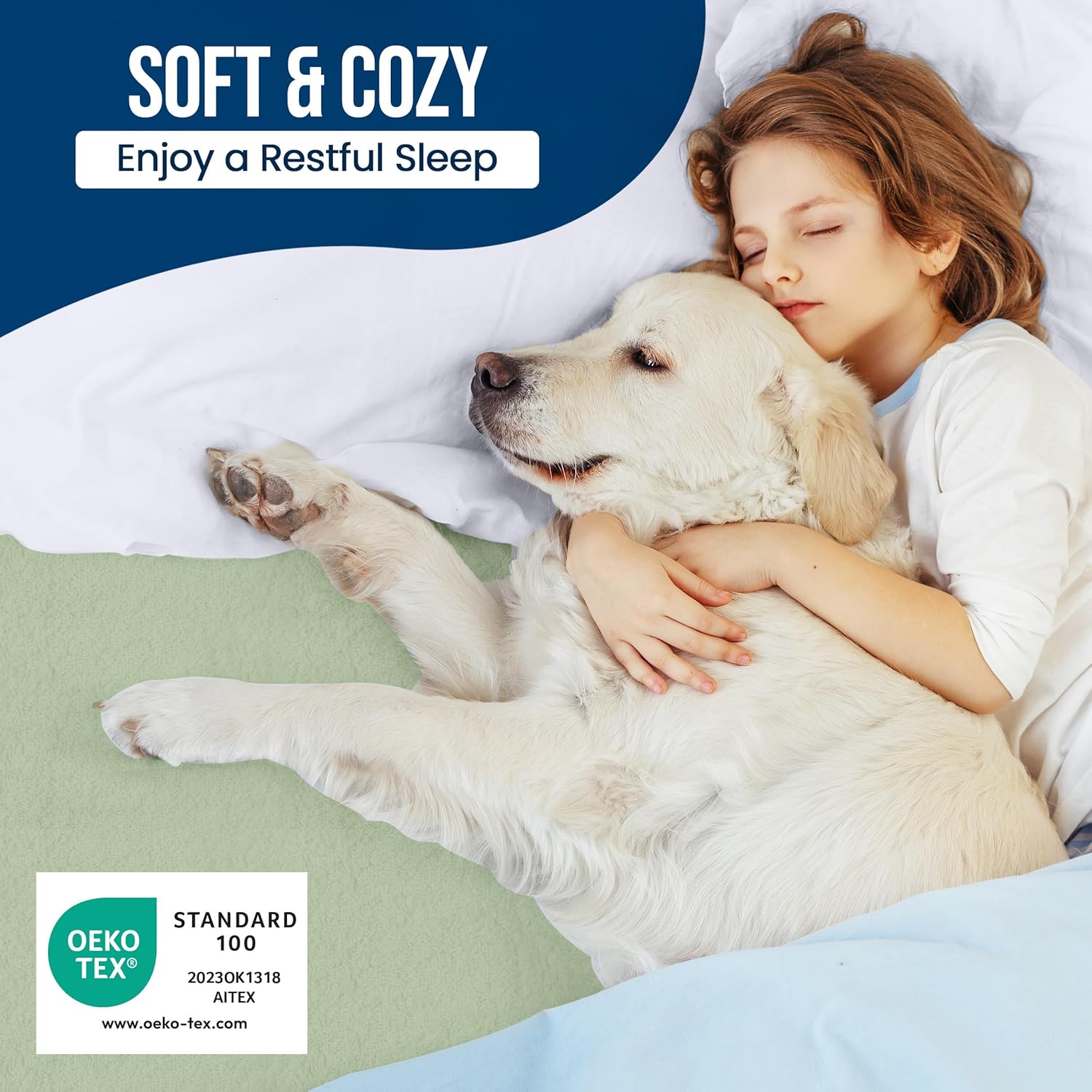 Utopia Bedding Waterproof King Size Mattress Protector - Premium 200 GSM Terry Cover, Soft & Breathable, Fitted Sheet Style with 17" Deep Pockets (Sage)