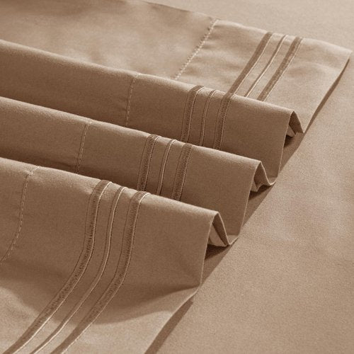 Aormenzy Microfiber Pillow Cases - King Size Set of 2-1800 Thread Count Ultra Soft Taupe Pillowcases - Wrinkle Resistant Pillow Covers with Envelope Closure - 20" x 40"
