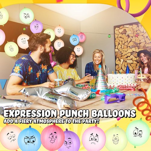 Hollowfly Heavy Duty Punch Balloons - 100 Pack for Carnival Parties | Fun Birthday Decorations