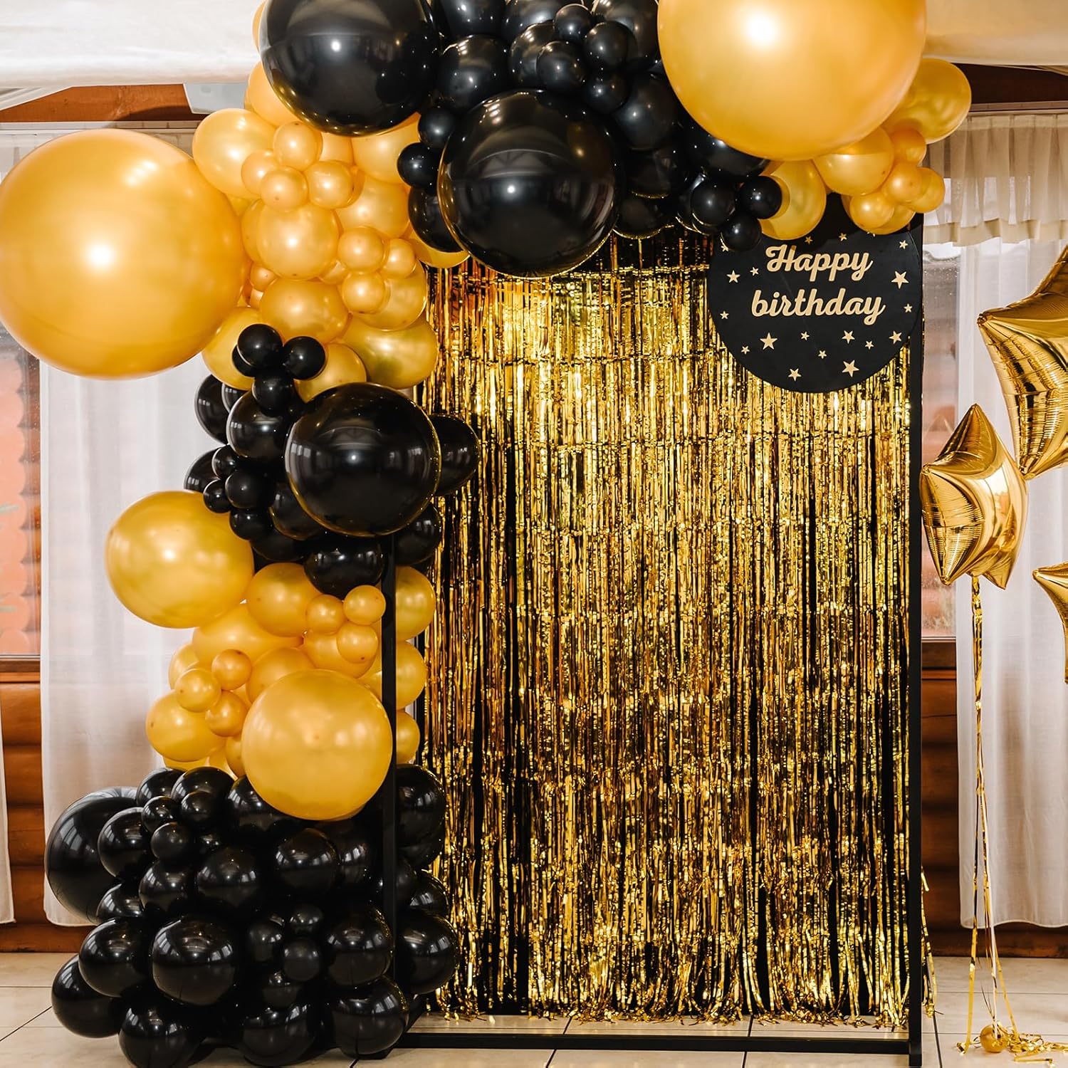 RUBFAC Black Latex Balloons - 135pcs in 5-18 Inch Sizes for Halloween, Birthday & Wedding Decor