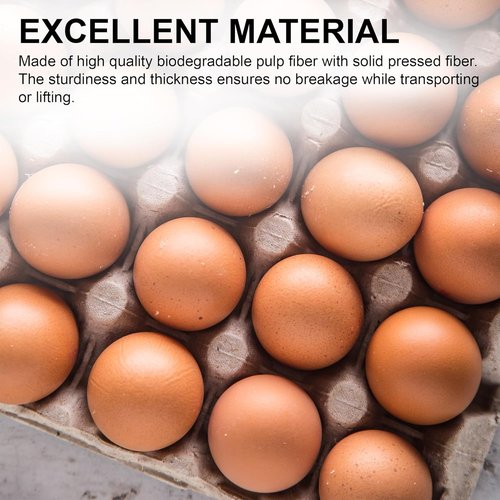 MT Products Pulp Fiber Egg Cartons - Holds 30 Eggs | Durable Egg Crate for Chicken Farms (Pack of 15)