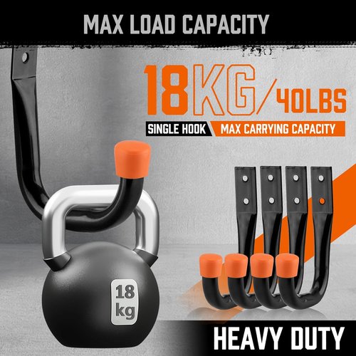 HORUSDY Garage Hooks - 10-Pack Heavy Duty Utility Hooks for Bikes, Kayaks & Ladders | 9" & 6" Sizes