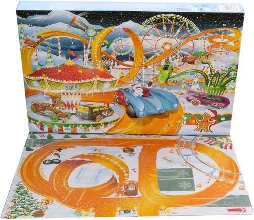 Hot Wheels | 2022 Advent Calendar Toy Cars Set - 8 1:64 Scale Vehicles & 16 Holiday Accessories