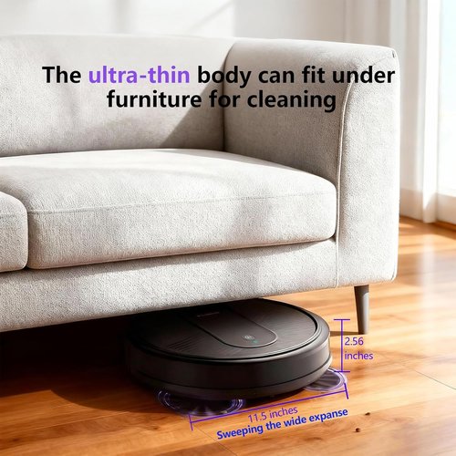 3-in-1 Robot Vacuum and Mop for Pet Hair | Powerful 4500Pa Suction, Tangle-Free, 120 Min Runtime, Ultra-Thin & Quiet, Smart Mapping, Ideal for Hard Floors & Large Homes (Black)