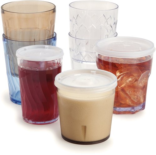 Carlisle FoodService Products Stackable Tumbler Plastic Tumbler for Restaurants, Catering, Kitchens, Plastic, 5.2 Ounces, Clear, (Pack of 72)
