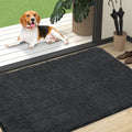 OLANLY Dog Door Mat - Absorbent Non-Slip Chenille Mat for Muddy Paws | 47x32 Dark Grey Indoor Carpet