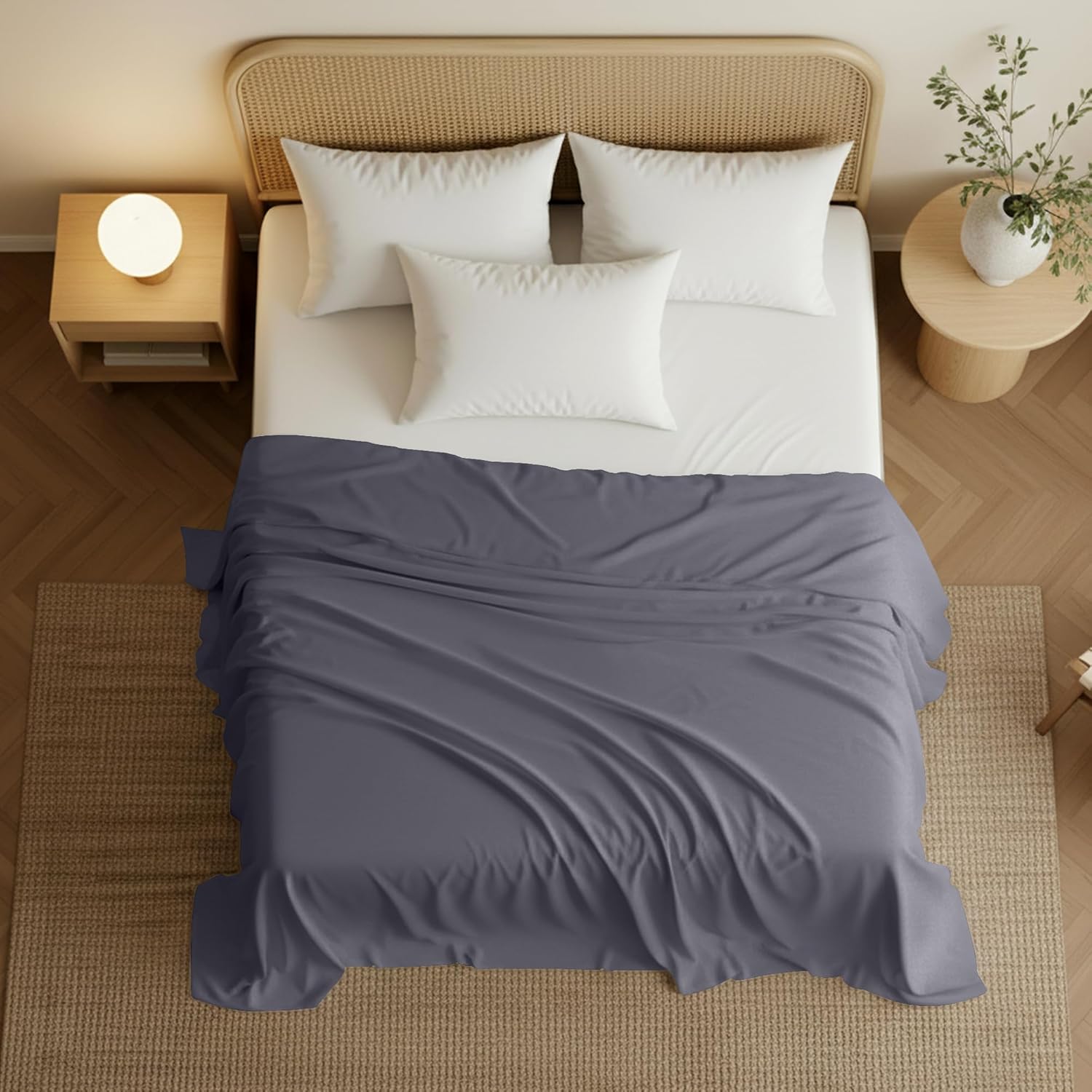 Utopia Bedding Flat Sheet - Soft Brushed Microfiber - Queen Size, Grey - Fade & Shrinkage Resistant
