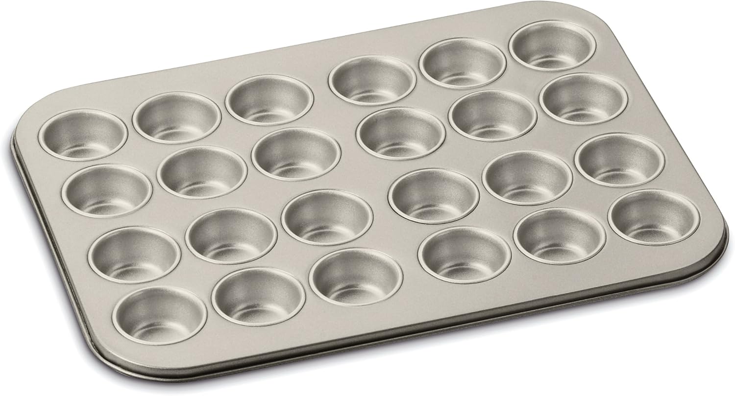 Cuisinart Mini Muffin Pan - 24-Cup Nonstick Bakeware in Elegant Champagne Finish