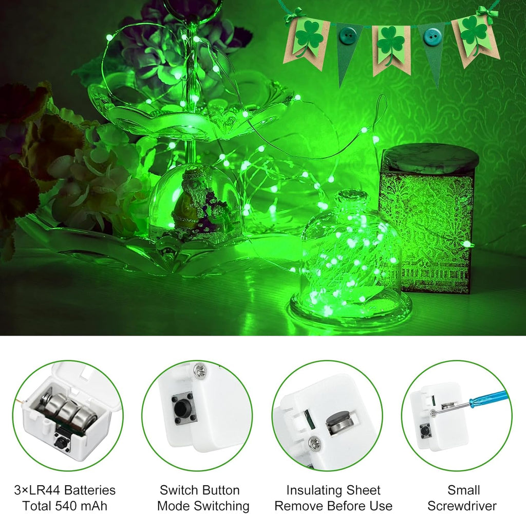 Btfarm 12 Pack Fairy Lights - Battery Operated 20 LED Twinkle String Lights | Waterproof Silver Wire for Weddings & Decor