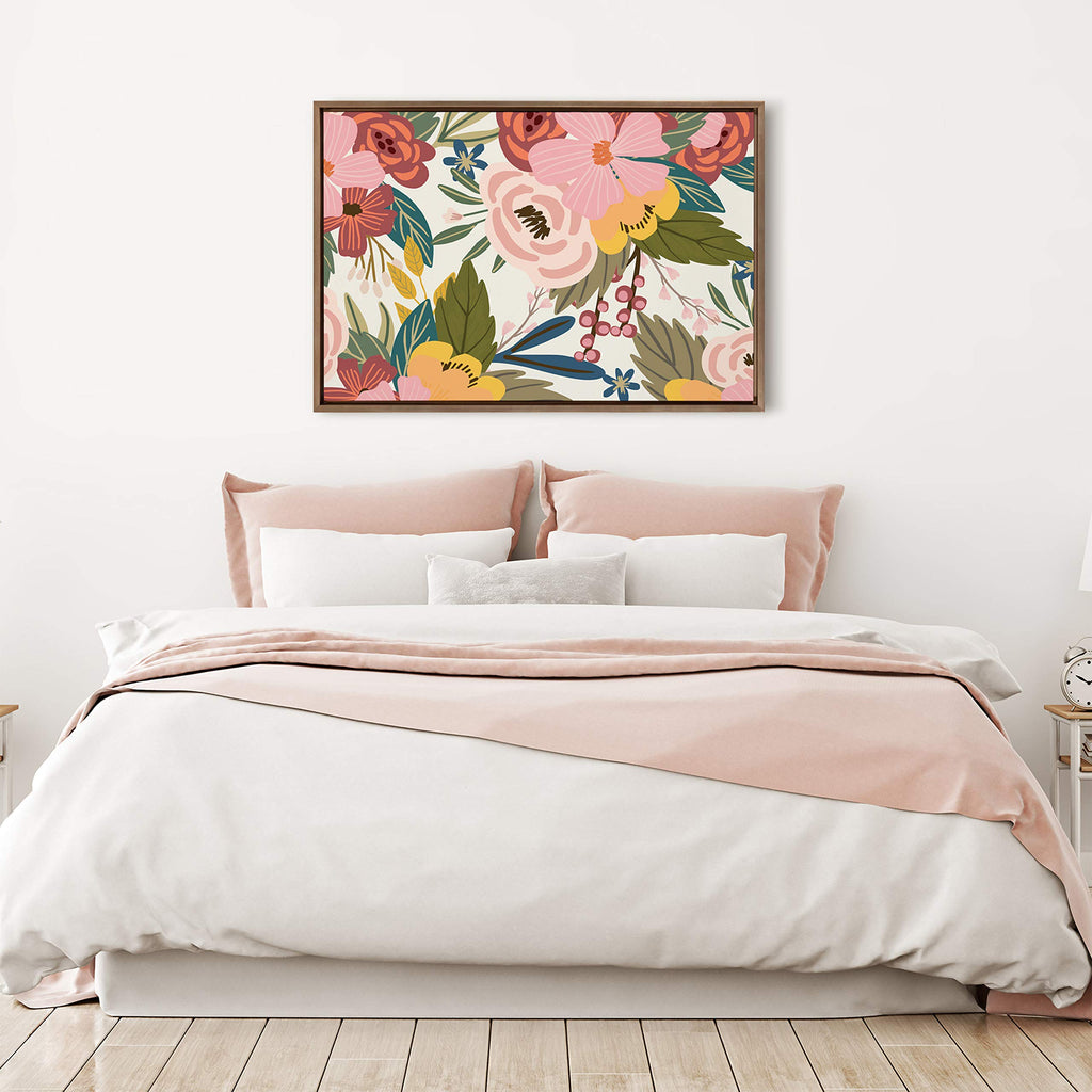 Kate and Laurel Sylvie Softly Framed Canvas Wall Art by Mia Charro, 23x33 Gold