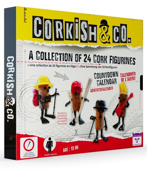 Meet the Corkish & Co.'s Advent Calendar! An amazing collection of 24 unique cork figurines. Open up the daily box to discover a new, adorable Corkish character. Age 13 and above. Gender neutral.